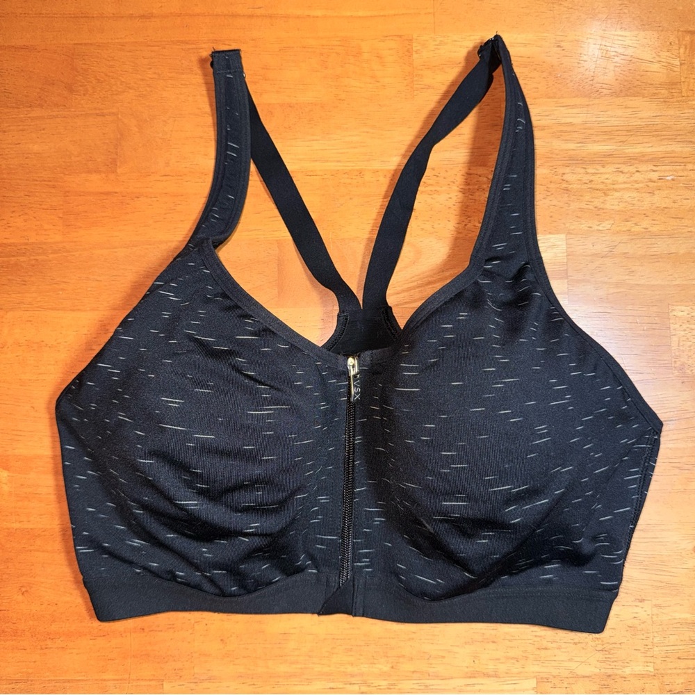 Victorias Secret VSX Sport High Impact Zip Front Sports Bra Black 36C